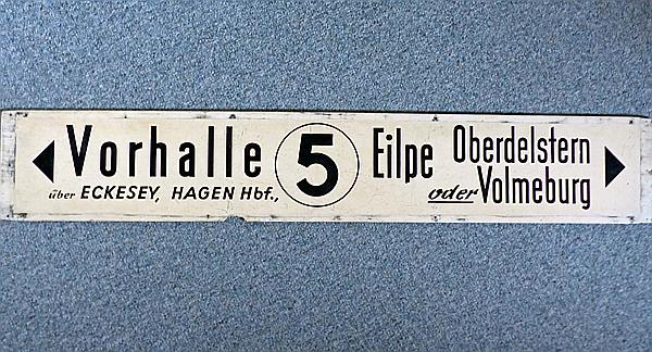 Foto:: Innenschild Linie 5 / Hagen (Foto,Fotos,Bilder,Bild,)