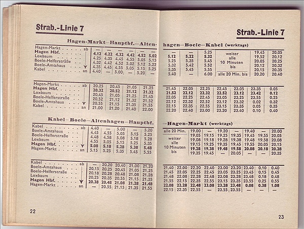 Foto:: Fahrplan Hagener Strassenbahn 1953 / Hagen / 17.05.1953 (Foto,Fotos,Bilder,Bild,)