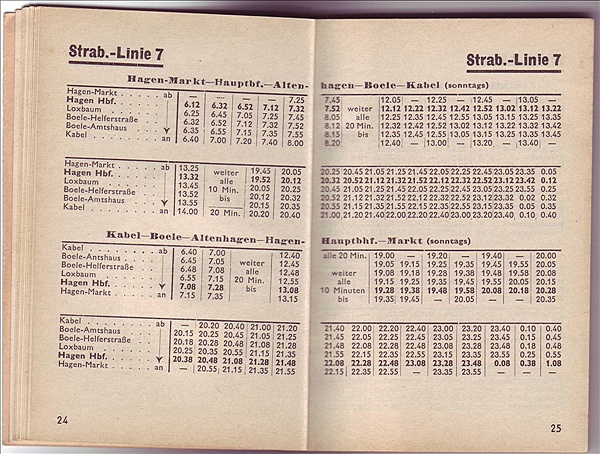 Foto:: Fahrplan Hagener Strassenbahn 1953 / Hagen / 17.05.1953 (Foto,Fotos,Bilder,Bild,)