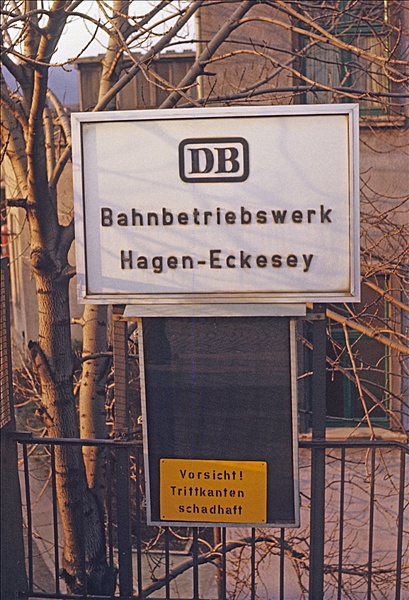 Foto:: Schild Bw Hagen-Eckesey / Hagen / 19.02.1976 (Foto,Fotos,Bilder,Bild,)