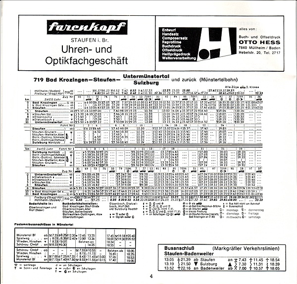 Foto:: SWEG Fahrplan 1976 (Foto,Fotos,Bilder,Bild,)