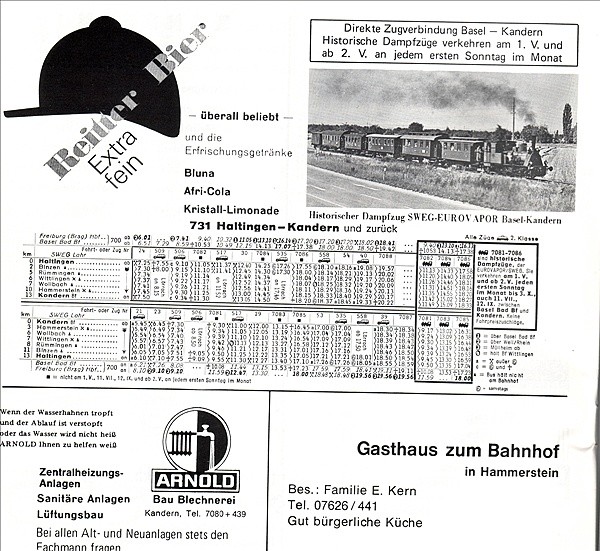 Foto:: SWEG Fahrplan 1976 (Foto,Fotos,Bilder,Bild,)