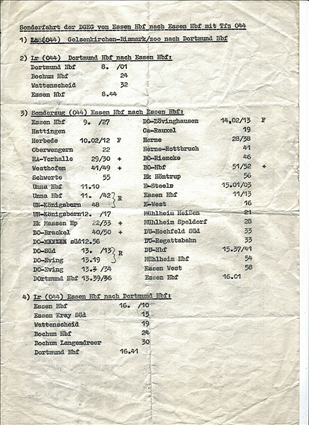 Foto:: Fahrplan / Dortmund - Essen / 09.10.1976 (Foto,Fotos,Bilder,Bild,)