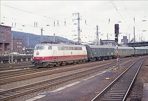 Foto:: DB 103 004-8 / Hagen / Februar 1977 (Foto,Fotos,Bilder,Bild,)