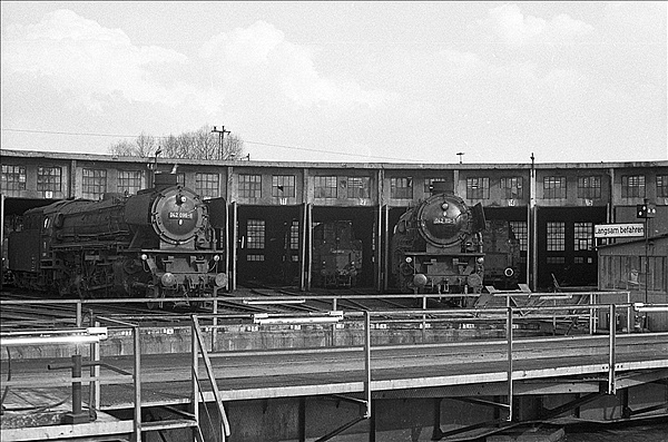 Foto:: DB 042 096-8 + DB 042 113-1 / Rheine / 20.03.1977 (Foto,Fotos,Bilder,Bild,)