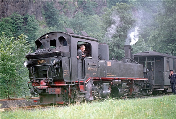 Foto:: DR 99 1590-1 / Wolkenstein / August 1977 (Foto,Fotos,Bilder,Bild,)