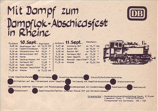 Foto:: Rheine Dampfabschied / 10. + 11.09.1977 (Foto,Fotos,Bilder,Bild,)