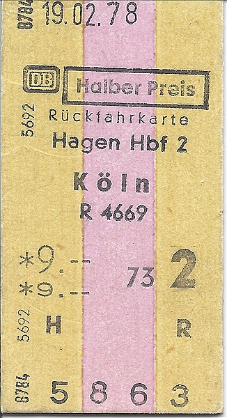 Foto:: Rueckfahrte / Hagen - Koeln / 19.02.1978 (Foto,Fotos,Bilder,Bild,)