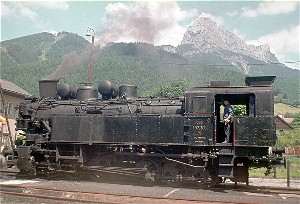Foto:: OeBB 197.301 / Eisenerz / 23.07.1978 (Foto,Fotos,Bilder,Bild,)