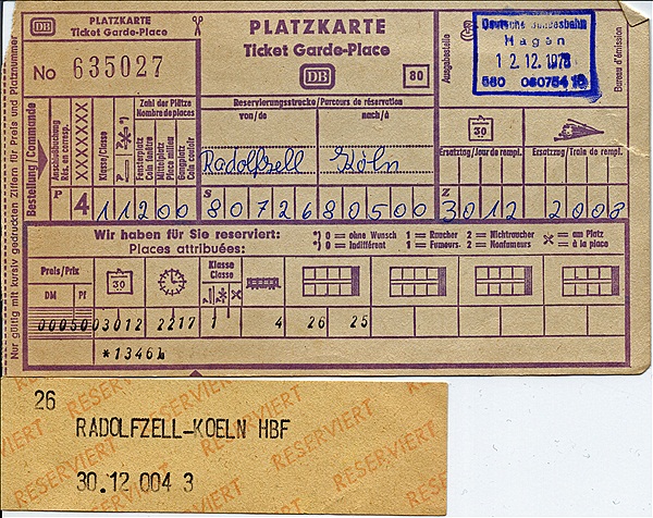 Foto:: Fahrkarte / 30.12.1978 / Radolfzell (Foto,Fotos,Bilder,Bild,)