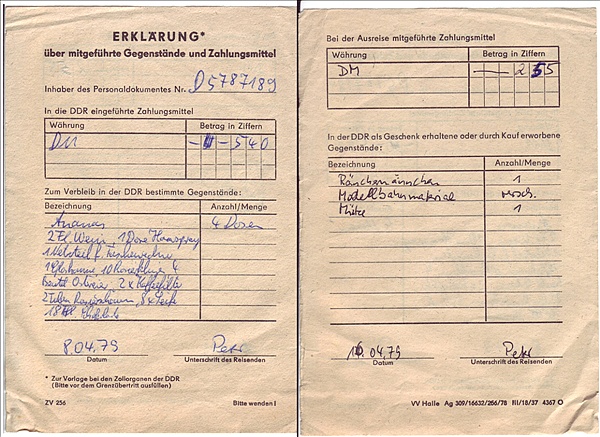 Foto:: Zollerklaerung / Wartha / 07.04.1979 (Foto,Fotos,Bilder,Bild,)