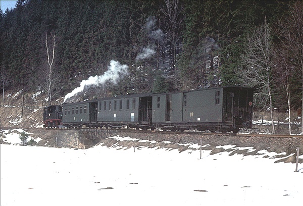 Foto:: DR 99 1585-1 / Joehstadt - Wolkenstein / 10.04.1979 (Foto,Fotos,Bilder,Bild,)