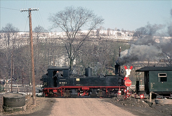 Foto:: DR 99 1585-1 / Joehstadt - Wolkenstein / 10.04.1979 (Foto,Fotos,Bilder,Bild,)
