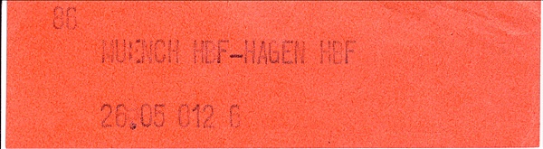 Foto:: Reservierungszettel / Muenchen - Hagen / 26.05.1979 (Foto,Fotos,Bilder,Bild,)