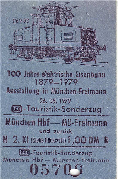 Foto:: Sonderzugfahrkarte / Muenchen / 26.05.1979 (Foto,Fotos,Bilder,Bild,)