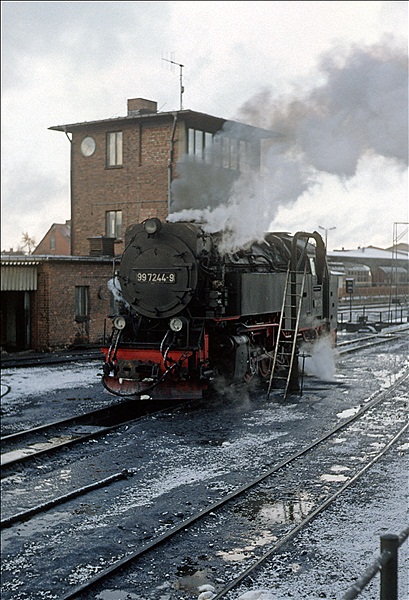 Foto:: DR 99 7244-9 / Wernigerode / 02.03.1990 (Foto,Fotos,Bilder,Bild,)