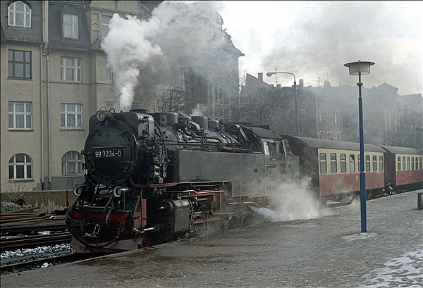 Foto:: DR 99 7234-0 / Nordhausen / 03.03.1990 (Foto,Fotos,Bilder,Bild,)