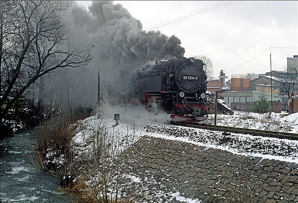 Foto:: DR 99 7234-0 / Ilfeld / 03.03.1990 (Foto,Fotos,Bilder,Bild,)