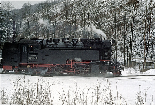 Foto:: DR 99 7234-0 / Eisfelder-Talmuehle / 03.03.1990 (Foto,Fotos,Bilder,Bild,)