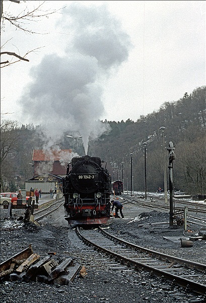 Foto:: DR 99 7242-3 / Alexisbad / 03.03.1990 (Foto,Fotos,Bilder,Bild,)