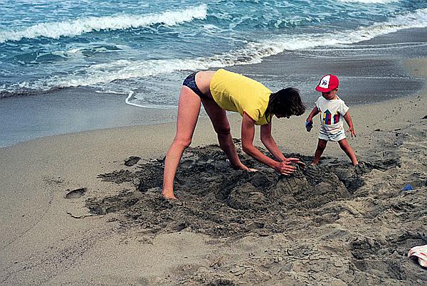 Foto:: Strand / Arkasa / Juni 1990 (Foto,Fotos,Bilder,Bild,)