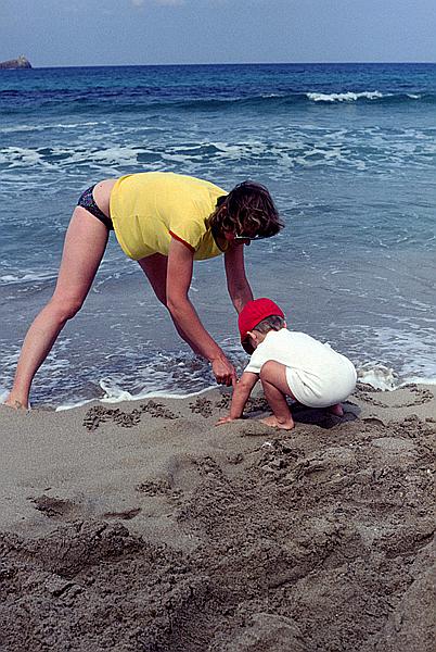 Foto:: Strand / Arkasa / Juni 1990 (Foto,Fotos,Bilder,Bild,)