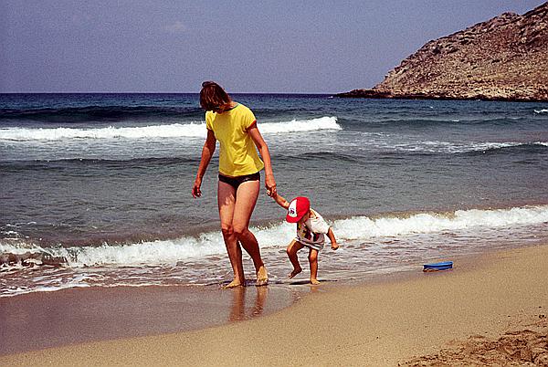 Foto:: Strand / Arkasa / Juni 1990 (Foto,Fotos,Bilder,Bild,)