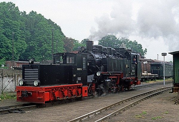 Foto:: DR 199 001-9 + DR 99 1784-0 / Putbus / 15.06.1991 (Foto,Fotos,Bilder,Bild,)