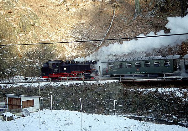 Foto:: DB 099 727-0 / Rabenau / 05.01.1996 (Foto,Fotos,Bilder,Bild,)
