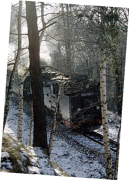Foto:: DB 099 736-1 / Rabenau - Malter / 05.01.1996 (Foto,Fotos,Bilder,Bild,)