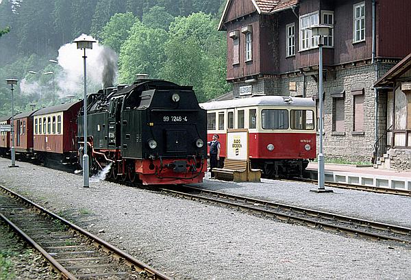 Foto:: DR 99 7246-4 + DR 187 012-0 / Alexisbad / 10.06.1996 (Foto,Fotos,Bilder,Bild,)