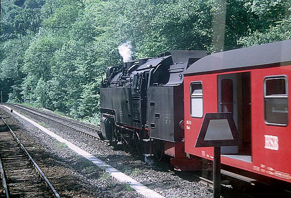 Foto:: DR 99 7238-1 + DR 187 012-0 / Eisfelder Talmuehle / 10.06.1996 (Foto,Fotos,Bilder,Bild,)