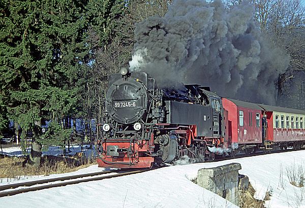 Foto:: DR 99 7245-6 / Drei Annen Hohne / 08.02.1997 (Foto,Fotos,Bilder,Bild,)