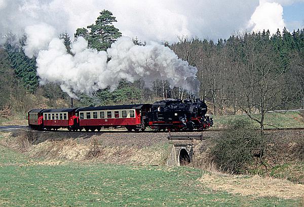 Foto:: DR 99 6001-4 / Harzgerode / 15.04.1997 (Foto,Fotos,Bilder,Bild,)