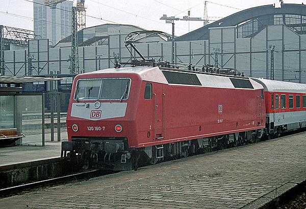 Foto:: DB 120 160-7 / Leipzig / 13.03.1999 (Foto,Fotos,Bilder,Bild,)