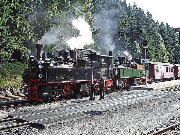 Foto:: DR 99 5901 + DR 99 5902 / Schierke / 01.09.2007 (Foto,Fotos,Bilder,Bild,)