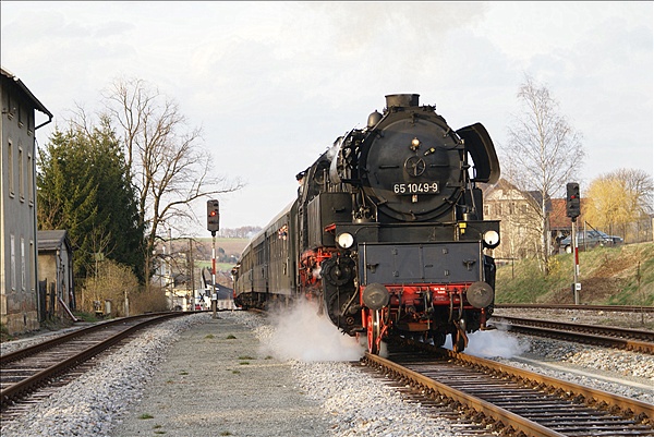 Foto:: DR 50 3648-8 + DR 65 1049-9 / Chemnitz - Dorfchemnitz / 12.04.2008 (Foto,Fotos,Bilder,Bild,)