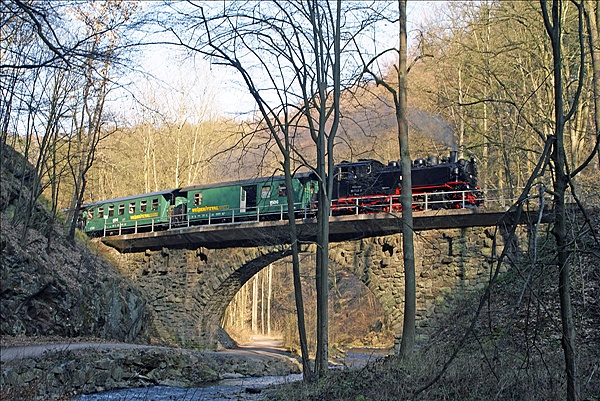 Foto:: Erster Besuch nach Wiedereroeffnung / Weisseritztalbahn / April 2009 (Foto,Fotos,Bilder,Bild,)