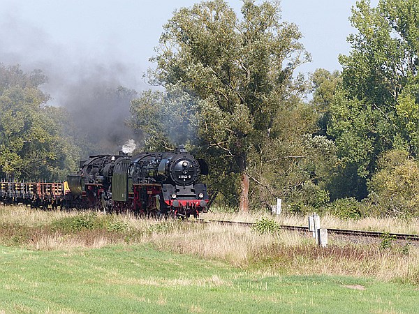 Foto:: DR 41 1144-9 + DR 52 8168-8 / Neuhof / 12.09.2015 (Foto,Fotos,Bilder,Bild,)