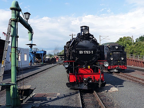 Foto:: DR 99 1793-1 + DR 99 1790-7 / Freital-Hainsberg / 15.07.2017 (Foto,Fotos,Bilder,Bild,)