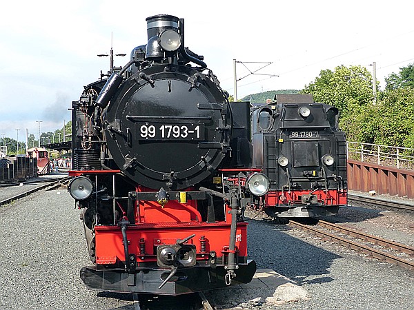 Foto:: DR 99 1793-1 + DR 99 1790-7 / Freital-Hainsberg / 15.07.2017 (Foto,Fotos,Bilder,Bild,)