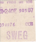 Foto SP_1031_00030_10: SWEG Fahrkarten 09.08.1976