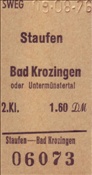 Foto SP_1031_00033_10: SWEG Fahrkarte Staufen - Bad Krozingen