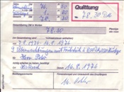 ID: 209: Uebernachtungsquittung Hausach / 15.08.1976