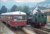 Foto SP_1036_00007: Badenia 28 + SWEG VT 102 / Ottenhoefen / 15.08.1976