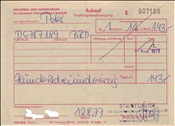 Foto SP_1070_00005_02: Umtauschquittung / Wartha / 12.08.1977