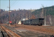 Foto SP_1120_72017: DR 99 1585-1 + DR 110 629-3 / Wolkenstein / 10.04.1979
