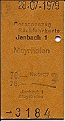 ID: 209: Fahrkarte / Jenbach / 28.07.1979
