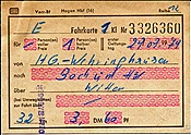 Foto SP_1125_70000_fk0001: Fahrkarte / Hagen / 29.09.1979