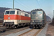 Foto SP_1127_57005: DB 111 137-6 + DB 151 010-6 / Hagen / 23.02.1980